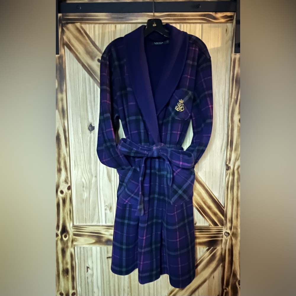 Fleece Robe purple Grn Pink XL - Picture 3 of 10